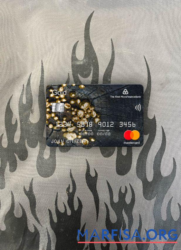 Realistic Tajikistan The First MicroFinance (FMFB) bank mastercard gold photolook front sample